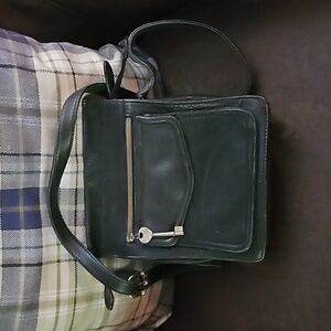 Fossil Black Pebbled Leather Crossbody Bag